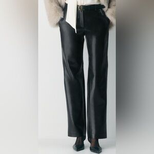 Wilfred Black Straight Leg faux leather Pants